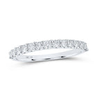 Dazzling Brilliance | 14kt White Gold Women's Round Diamond Single Row Band Ring 1/2 Cttw - Splendid Jewellery