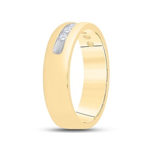 Dazzling Brilliance 14kt Yellow Gold Mens Diamond Wedding Band Ring 1/2 Cttw - Splendid Jewellery