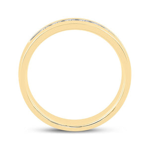 Dazzling Brilliance 14kt Yellow Gold Mens Diamond Wedding Band Ring 1/2 Cttw - Splendid Jewellery