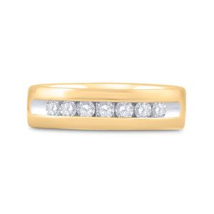 Dazzling Brilliance 14kt Yellow Gold Mens Diamond Wedding Band Ring 1/2 Cttw - Splendid Jewellery