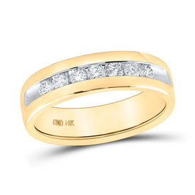 Dazzling Brilliance 14kt Yellow Gold Mens Diamond Wedding Band Ring 1/2 Cttw - Top View