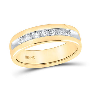 Dazzling Brilliance 14kt Yellow Gold Mens Diamond Wedding Band Ring 1/2 Cttw - Splendid Jewellery