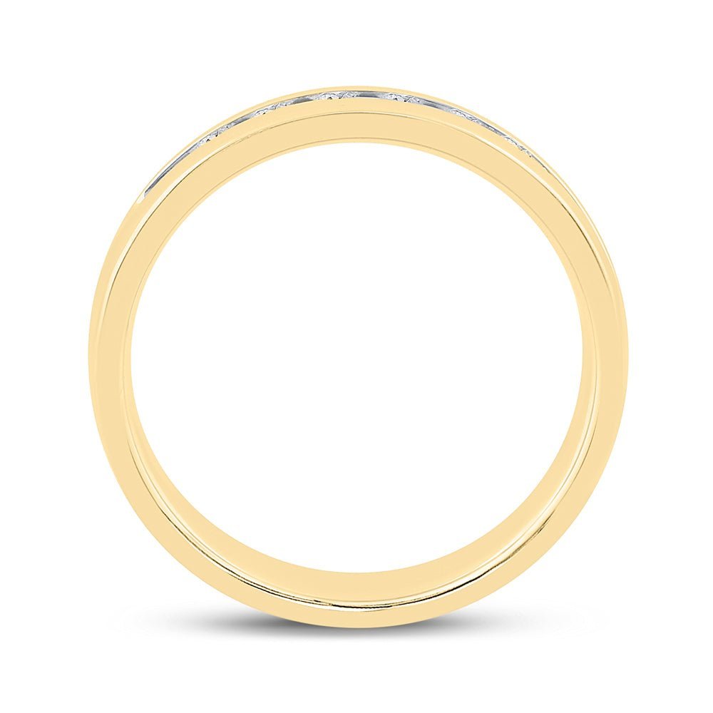 Dazzling Brilliance 14kt Yellow Gold Mens Diamond Wedding Band Ring 1/2 Cttw - Splendid Jewellery