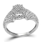 Dazzling Brilliance Diamond Cluster Ring Top view from the 10Kt White Gold Womens Round Diamond Cluster Bridal Wedding Engagement Ring 1 3 Cttwpin14495 collection by Splendid Jewellery