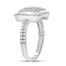 Load image into Gallery viewer, Dazzling Brilliance Diamond Cluster Ring Side view from the 10Kt White Gold Womens Round Diamond Square Cluster Ring 1 2 Cttwpin282779 collection by Splendid Jewellery