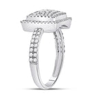 Dazzling Brilliance Diamond Cluster Ring Side view from the 10Kt White Gold Womens Round Diamond Square Cluster Ring 1 2 Cttwpin282779 collection by Splendid Jewellery