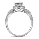 Dazzling Brilliance Diamond Cluster Ring Side view from the 10Kt White Gold Womens Round Diamond Cluster Bridal Wedding Engagement Ring 1 3 Cttwpin14495 collection by Splendid Jewellery