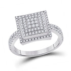Dazzling Brilliance Diamond Cluster Ring Top view from the 10Kt White Gold Womens Round Diamond Square Cluster Ring 1 2 Cttwpin282779 collection by Splendid Jewellery