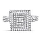 Dazzling Brilliance Diamond Cluster Ring Front view from the 10Kt White Gold Womens Round Diamond Square Cluster Ring 1 2 Cttwpin282779 collection by Splendid Jewellery