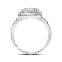 Load image into Gallery viewer, Dazzling Brilliance Diamond Cluster Ring Side 2 view from the 10Kt White Gold Womens Round Diamond Square Cluster Ring 1 2 Cttwpin282779 collection by Splendid Jewellery
