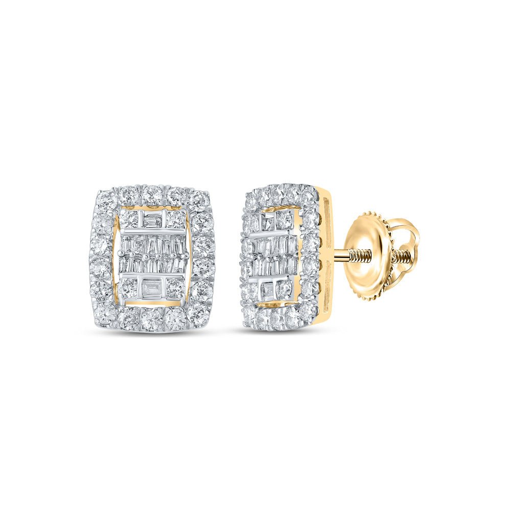 Dazzling Clustered Baguette Diamond Earrings in 10kt Yellow Gold - Splendid Jewellery