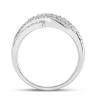 Dazzling Crossover Diamond Ring - 10kt White Gold Women's Fashion Jewelry Side 2 view from the 10Kt White Gold Womens Round Diamond Crossover Fashion Ring 1 2 Cttwpin285109 collection by Splendid Jewellery