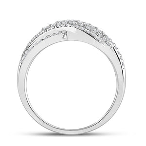 Dazzling Crossover Diamond Ring - 10kt White Gold Women's Fashion Jewelry - Splendid Jewellery