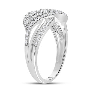 Dazzling Crossover Diamond Ring - 10kt White Gold Women's Fashion Jewelry - Splendid Jewellery