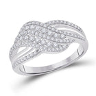 Dazzling Crossover Diamond Ring - 10kt White Gold Women's Fashion Jewelry Top view from the 10Kt White Gold Womens Round Diamond Crossover Fashion Ring 1 2 Cttwpin285109 collection by Splendid Jewellery