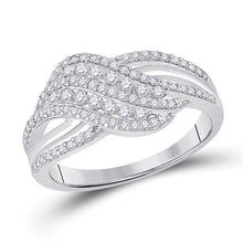 Load image into Gallery viewer, Dazzling Crossover Diamond Ring - 10kt White Gold Women's Fashion Jewelry - Splendid Jewellery