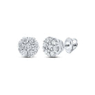 Dazzling Diamond Blossom Earrings - 10kt White Gold Flower Cluster - Splendid Jewellery