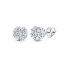 Dazzling Diamond Blossom Earrings - 10kt White Gold Flower Cluster - Splendid Jewellery