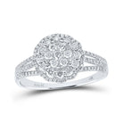 Dazzling Diamond Blossom Ring | 14kt White Gold Womens Round Diamond Halo Flower Cluster Ring 7/8 Cttw - Splendid Jewellery