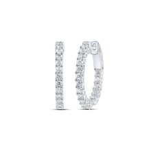 Load image into Gallery viewer, Dazzling Diamond Brilliance: 10kt White Gold Inside Outside Hoop Earrings - Splendid Jewellery