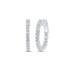 Dazzling Diamond Brilliance: 10kt White Gold Inside Outside Hoop Earrings - Splendid Jewellery