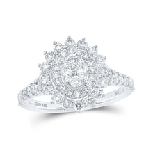 Load image into Gallery viewer, Dazzling Diamond Brilliance - 10kt White Gold Oval Cluster Ring 1 Cttw - Splendid Jewellery