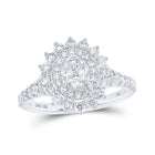 Dazzling Diamond Brilliance - 10kt White Gold Oval Cluster Ring 1 Cttw - Splendid Jewellery