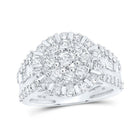 Dazzling Diamond Brilliance - 10kt White Gold Womens Round Diamond Cluster Ring 1 - 3/4 Cttw - Splendid Jewellery