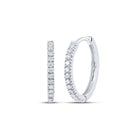 Dazzling Diamond Brilliance: 10kt White Gold Womens Round Diamond Hoop Earrings Top view from the 10Kt White Gold Womens Round Diamond Hoop Earrings 1 2 Cttwpin28044 collection by Splendid Jewellery