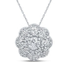 Dazzling Diamond Brilliance Pendant | 10kt White Gold Womens Round Diamond Cluster Pendant 1/2 Cttw - Splendid Jewellery
