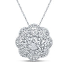 Dazzling Diamond Brilliance Pendant | 10kt White Gold Womens Round Diamond Cluster Pendant 1/2 Cttw - Splendid Jewellery
