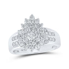Dazzling Diamond Brilliance Ring | 10kt White Gold Womens Round Diamond Cluster Ring 1 Cttw | Splendid Jewellery - Splendid Jewellery