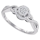 Dazzling Diamond Brilliance Ring | 10kt White Gold Womens Round Diamond Cluster Ring 1/10 Cttw - Splendid Jewellery
