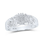 Dazzling Diamond Brilliance Ring | 10kt White Gold Womens Round Diamond Cluster Ring 1/5 Cttw - Splendid Jewellery