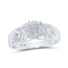 Dazzling Diamond Brilliance Ring | 10kt White Gold Womens Round Diamond Cluster Ring 1/5 Cttw - Splendid Jewellery