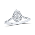 Dazzling Diamond Brilliance Ring | 10kt White Gold Womens Round Diamond Halo Ring 1/3 Cttw - Splendid Jewellery