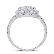 Load image into Gallery viewer, Dazzling Diamond Brilliance Ring Side view from the 10Kt White Gold Womens Round Diamond Cluster Ring 1 2 Cttwpin282778 collection by Splendid Jewellery