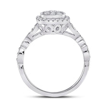 Load image into Gallery viewer, Dazzling Diamond Brilliance Ring | 14kt White Gold Womens Round Diamond Square Cluster Ring 1/2 Cttw - Splendid Jewellery