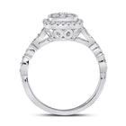 Dazzling Diamond Brilliance Ring | 14kt White Gold Womens Round Diamond Square Cluster Ring 1/2 Cttw - Splendid Jewellery