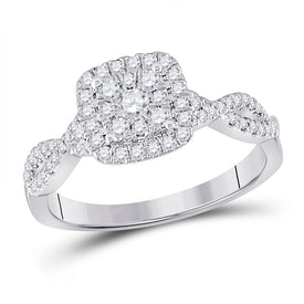 Dazzling Diamond Brilliance Ring Top view from the 10Kt White Gold Womens Round Diamond Square Cluster Ring 1 2 Cttwpin249964 collection by Splendid Jewellery