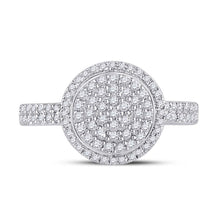 Load image into Gallery viewer, Dazzling Diamond Brilliance Ring Front view from the 10Kt White Gold Womens Round Diamond Cluster Ring 1 2 Cttwpin282778 collection by Splendid Jewellery