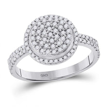 Load image into Gallery viewer, Dazzling Diamond Brilliance Ring Top view from the 10Kt White Gold Womens Round Diamond Cluster Ring 1 2 Cttwpin282778 collection by Splendid Jewellery