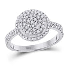 Dazzling Diamond Brilliance Ring Top view from the 10Kt White Gold Womens Round Diamond Cluster Ring 1 2 Cttwpin282778 collection by Splendid Jewellery