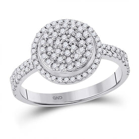 Dazzling Diamond Brilliance Ring Top view from the 10Kt White Gold Womens Round Diamond Cluster Ring 1 2 Cttwpin282778 collection by Splendid Jewellery