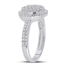 Load image into Gallery viewer, Dazzling Diamond Brilliance Ring Side 2 view from the 10Kt White Gold Womens Round Diamond Cluster Ring 1 2 Cttwpin282778 collection by Splendid Jewellery