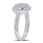 Dazzling Diamond Brilliance Ring Side 2 view from the 10Kt White Gold Womens Round Diamond Cluster Ring 1 2 Cttwpin282778 collection by Splendid Jewellery