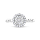 Dazzling Diamond Circle Cluster Ring | 10kt White Gold Womens Baguette Diamond Cluster Ring 1/4 Cttw | Splendid Jewellery - Alternate view 4 from Splendid Jewellery