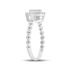 Load image into Gallery viewer, Dazzling Diamond Circle Cluster Ring | 10kt White Gold Womens Baguette Diamond Cluster Ring 1/4 Cttw | Splendid Jewellery - Splendid Jewellery