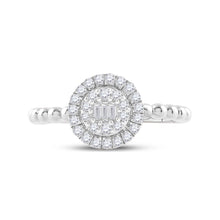 Load image into Gallery viewer, Dazzling Diamond Circle Cluster Ring | 10kt White Gold Womens Baguette Diamond Cluster Ring 1/4 Cttw | Splendid Jewellery - Splendid Jewellery