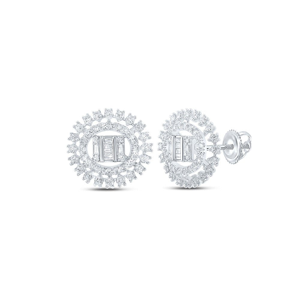 Dazzling Diamond Circle Earrings in 10kt White Gold - Splendid Jewellery